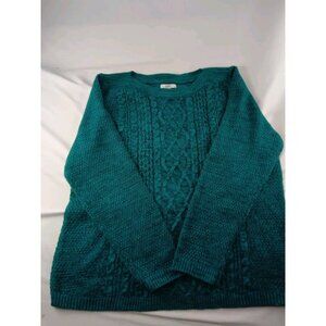 Croft&Barrow Women's Cable Knit Pull Over Green Sweater Size XXL